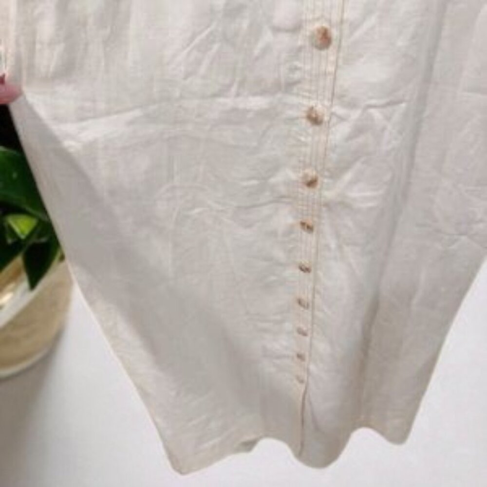 NWT Sancia Zande Linen Maxi Dress in White - Picture 7 of 7